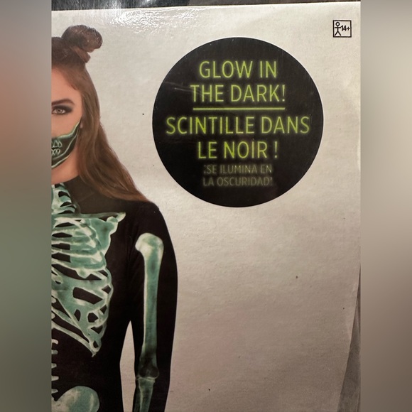Skeleton Glow-in-the-Dark Full Body Catsuit Costume Adult Size L/XL NWT - Picture 5 of 9